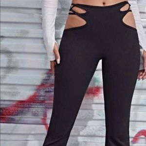 Cutout Criss Cross Detail Flare Leg 